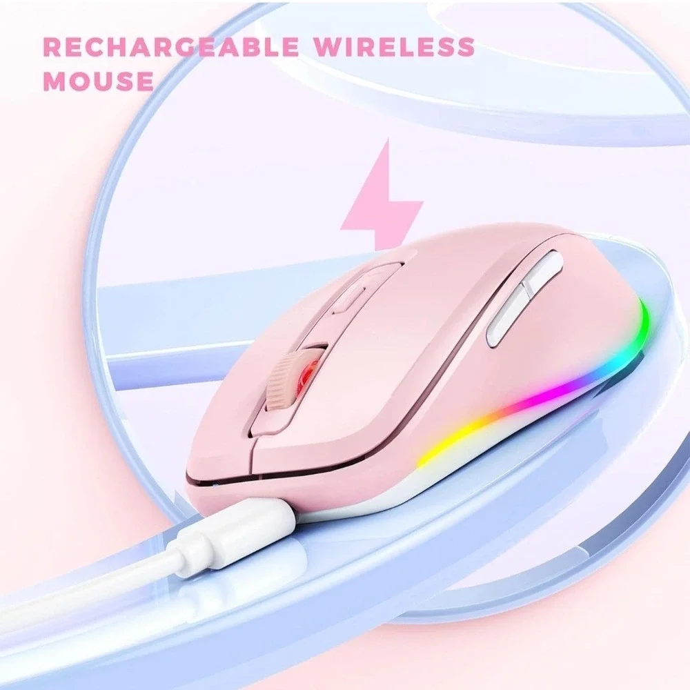 Pink Keyboad & Wireless Mouse